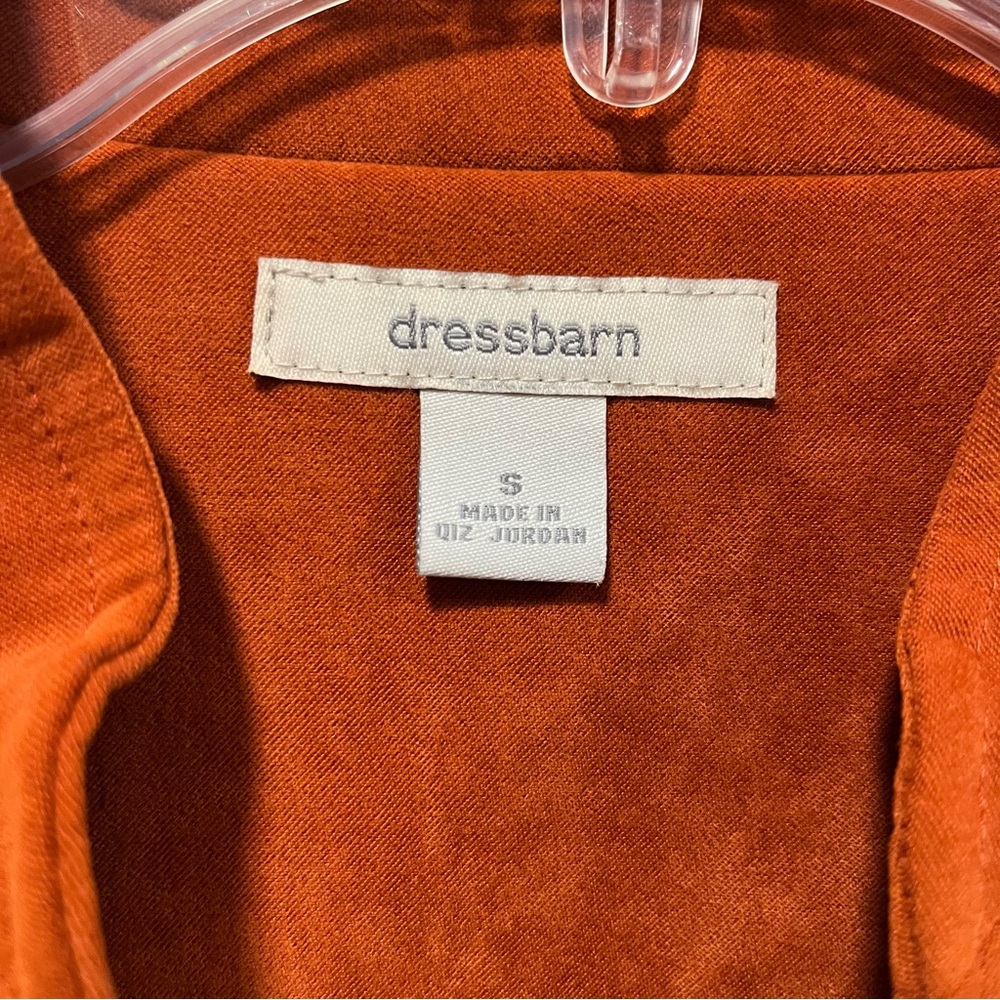 Dressbarn Faux Suede Zip Up Jacket, Womens Small in Burnt Orange - Picture 2 of 10